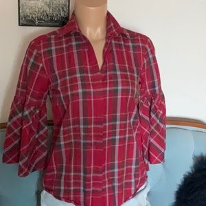 Button down with flared sleeves